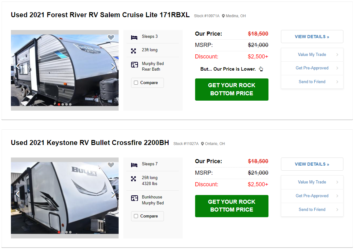 used rvs for sale near me